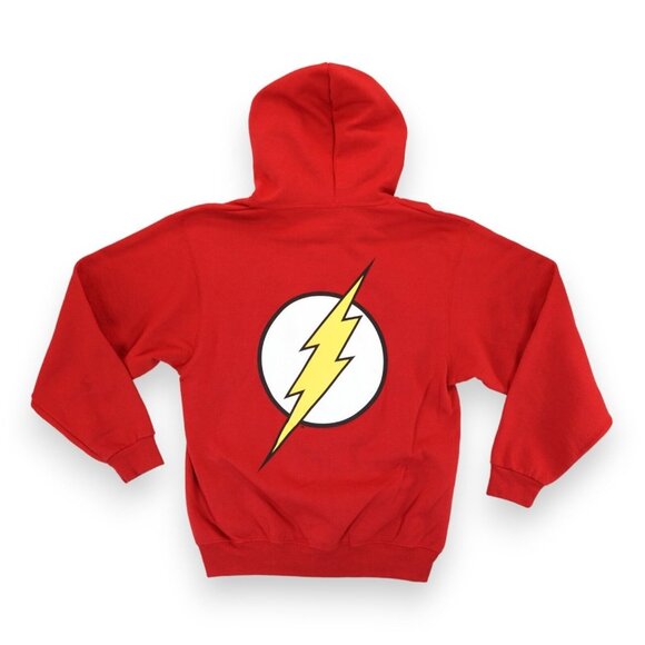 DC Comics Flash Symbol Zip-Up Hoodie Adult Full Zip Long Sleeve Size M Red - Picture 1 of 5